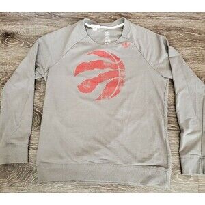 Adidas Womens Toronto Raptors Crewneck Sweater Size Large Gray Sweatshirt